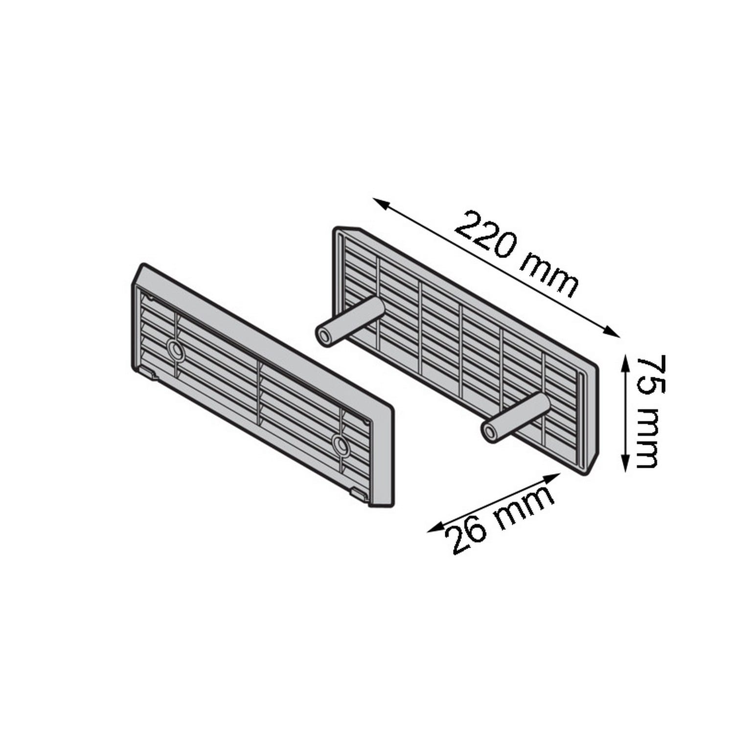 Hörmann Lüftungsgitter für 26mm Lamellendicke, schwarz für Industriesektionaltor BILD 9