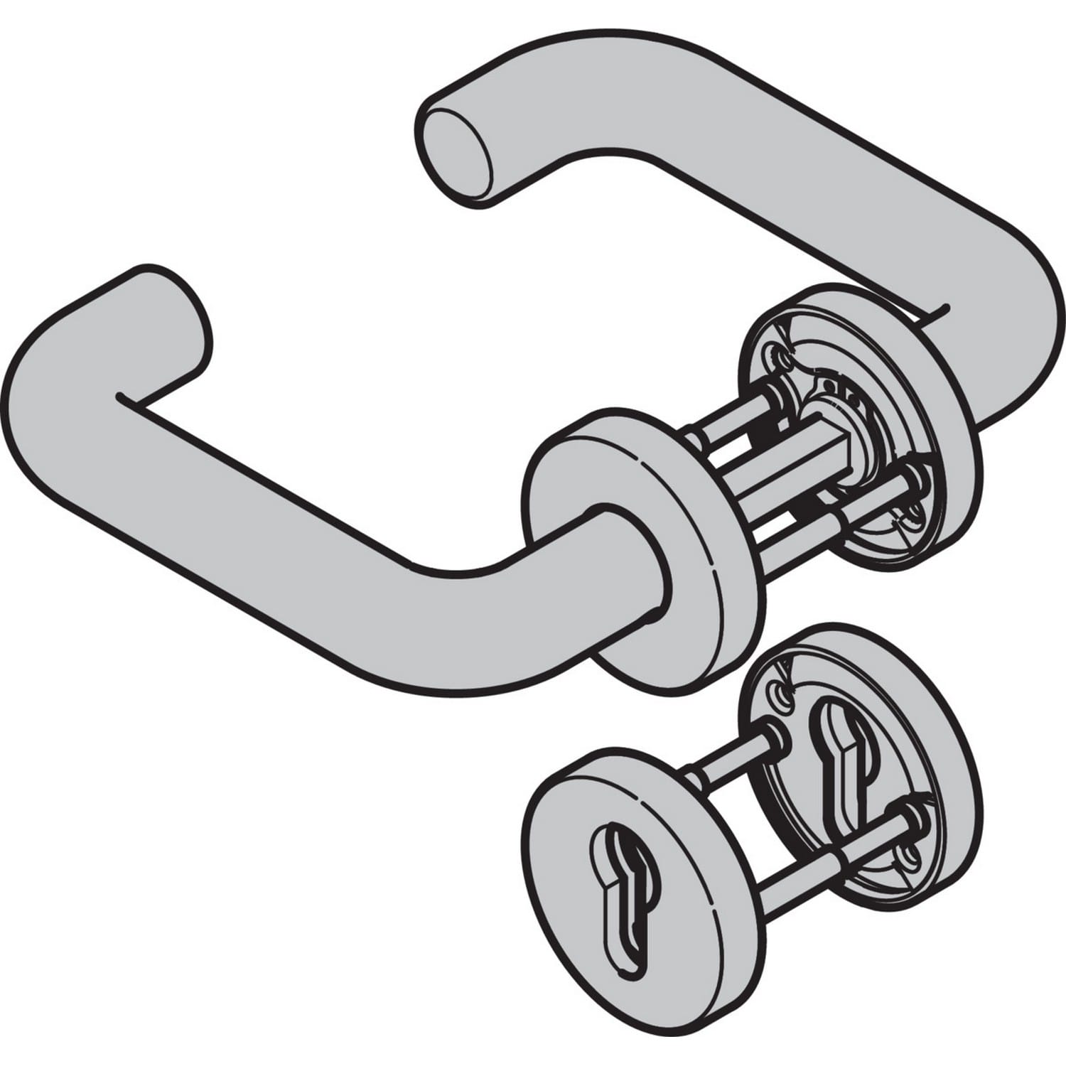 Hörmann Drückergarnitur D-110 (FS) Rosette PZ, Aluminium BILD 1