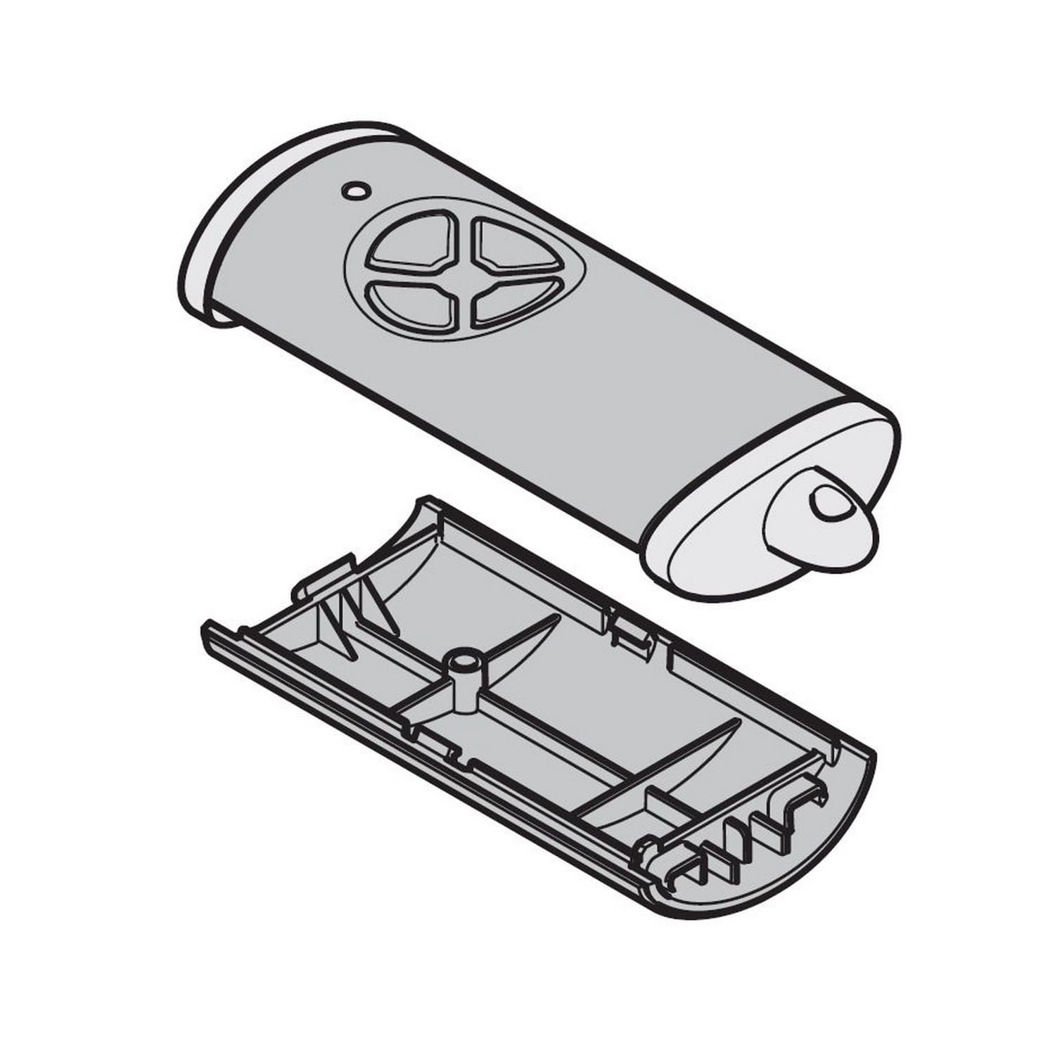 Hörmann Ersatz Gehäuse HSE 4 für Handsender 4-Tasten, silber/Chrom BILD 9