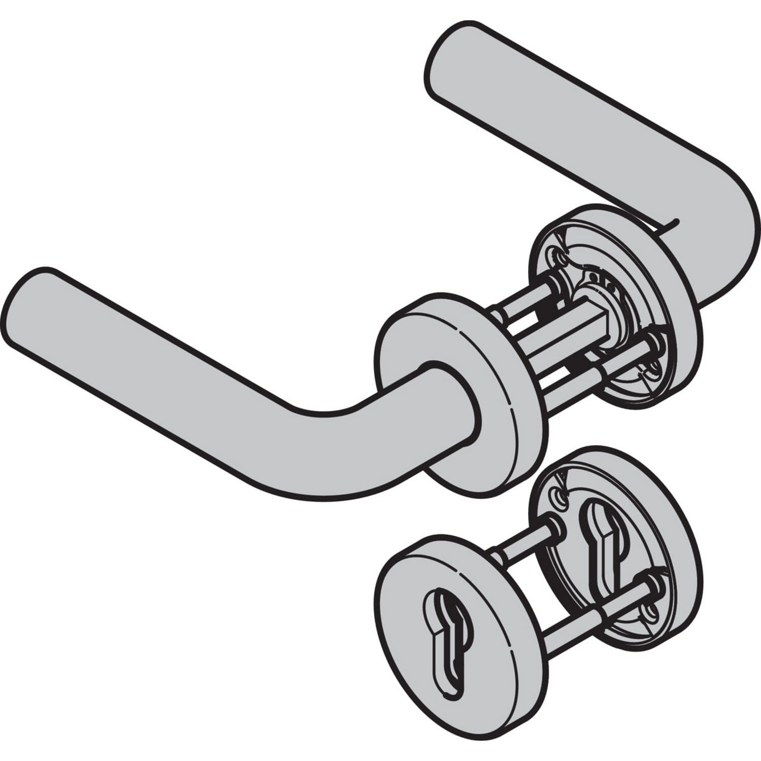 Hörmann Drückergarnitur D-210 (FS) Rosette PZ, Aluminium BILD 9