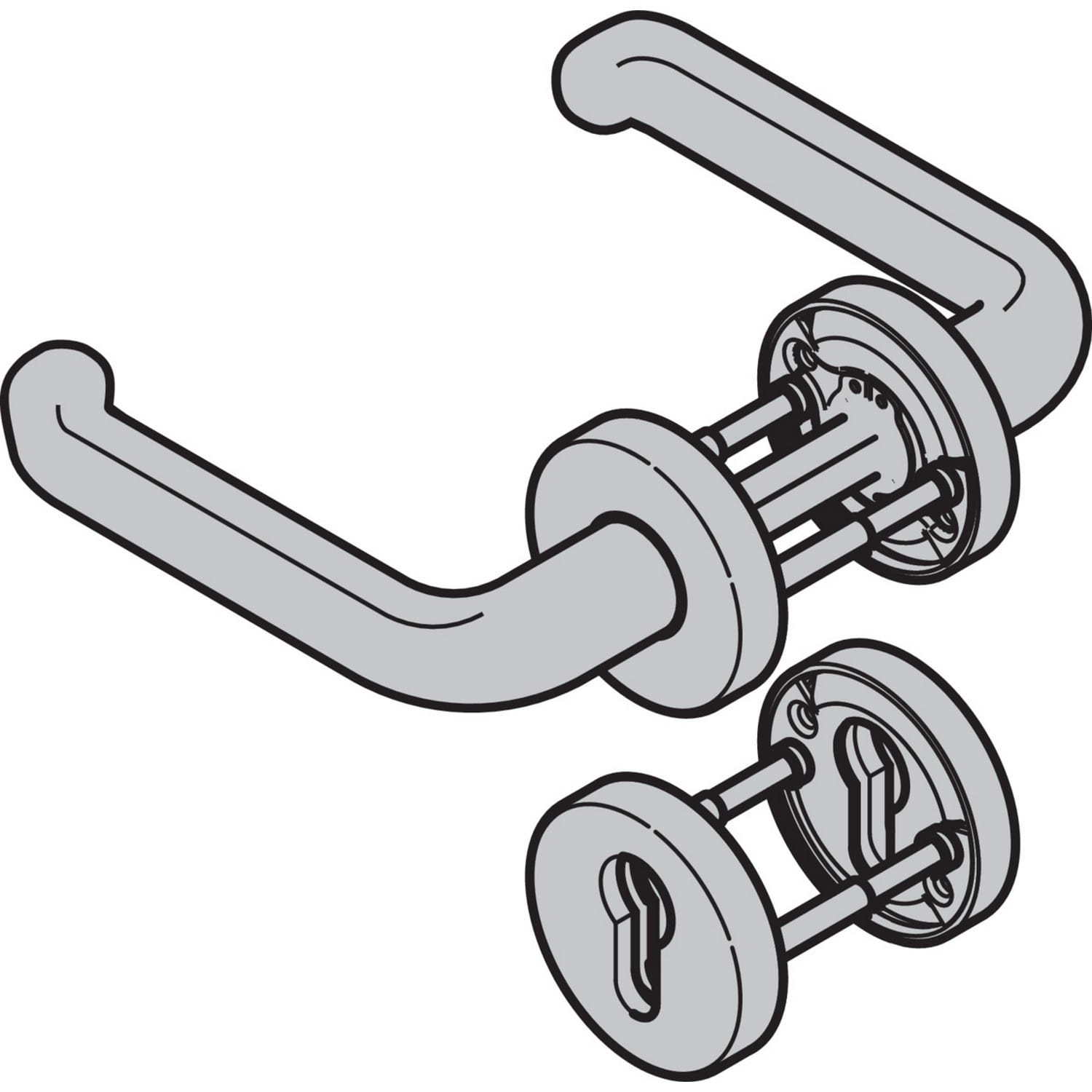Hörmann Drückergarnitur D-310 (FS) Rosette PZ, Aluminium BILD 1
