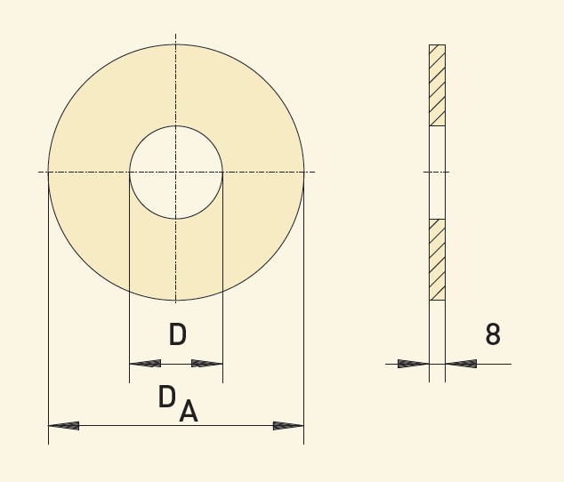 GfA Ronden  D 55 mm, DA 149 mm für Siederohr / 40011017