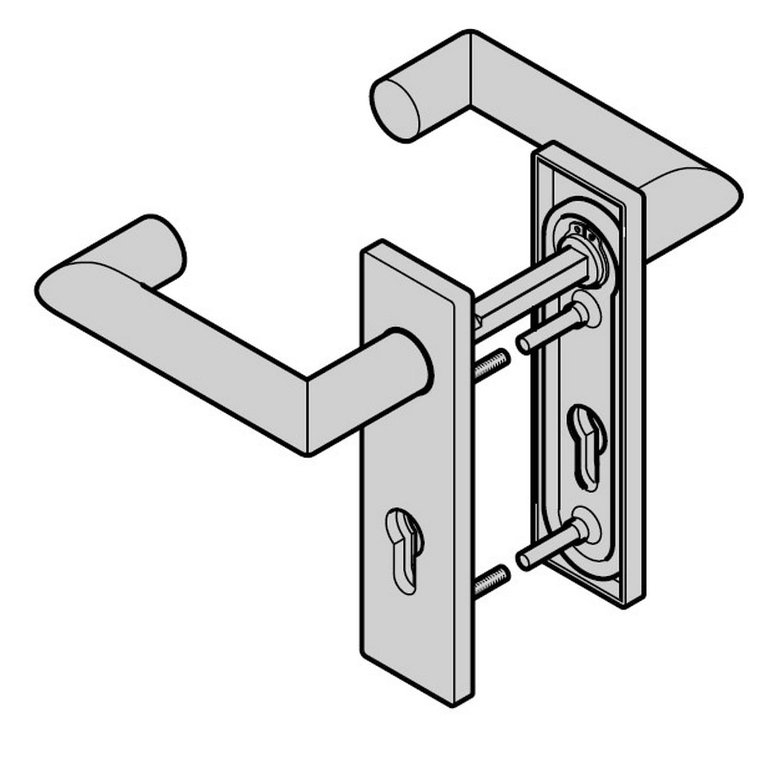 Hörmann Panikgarnitur FSB Typ 1016 (FS) Kurzschild PZ, Aluminium, Naturton BILD 1