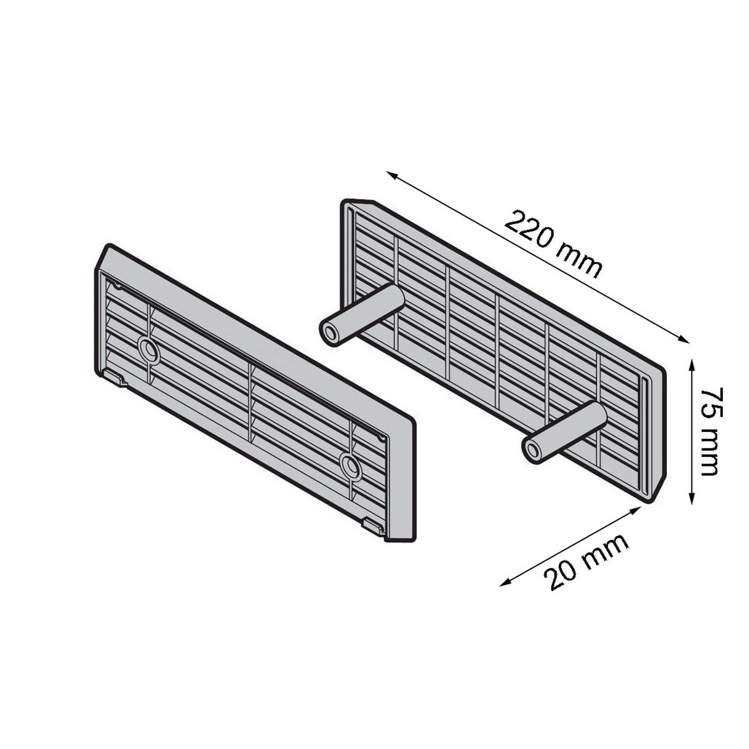 Hörmann Lüftungsgitter für 20mm Lamellendicke, schwarz für Industriesektionaltor BILD 9