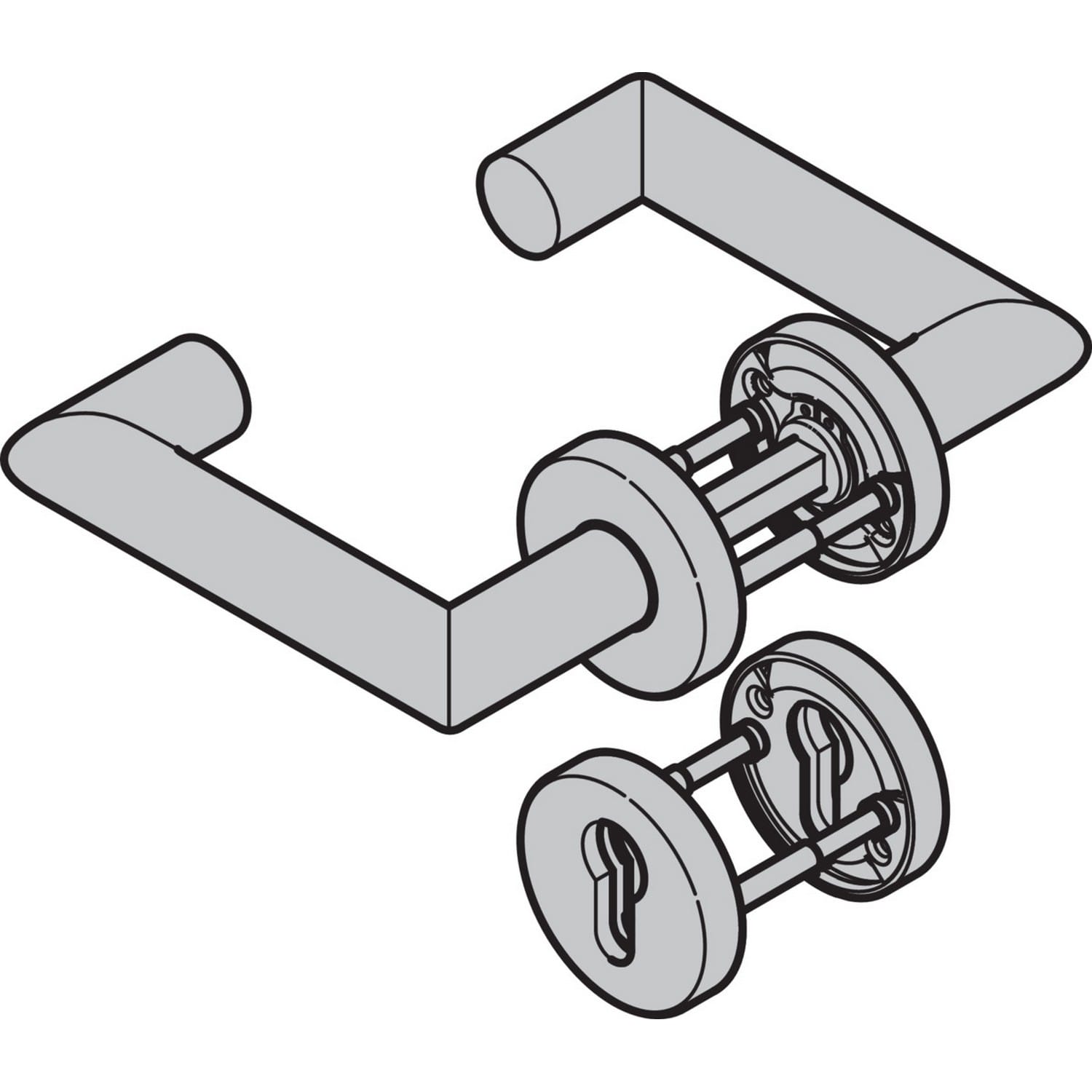 Hörmann Drückergarnitur D-310 (FS) Rosette PZ, Aluminium BILD 1