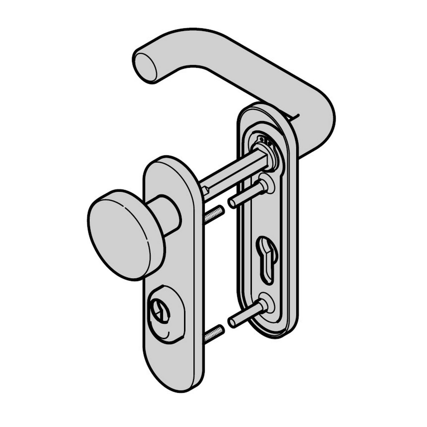 Hörmann Wechselgarnitur mit Knopf (FS) Kurzschild PZ, Edelstahl, matt BILD 1