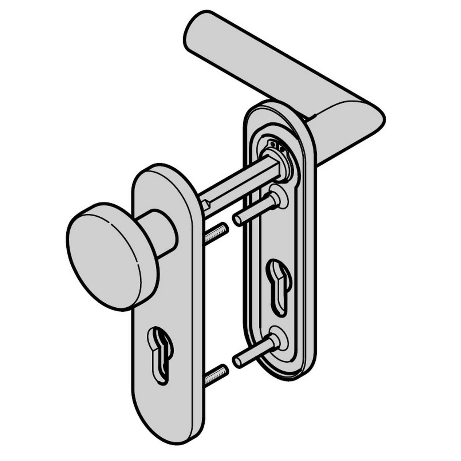 Hörmann Wechselgarnitur mit Knopf (FS) Kurzschild PZ, Aluminium BILD 1
