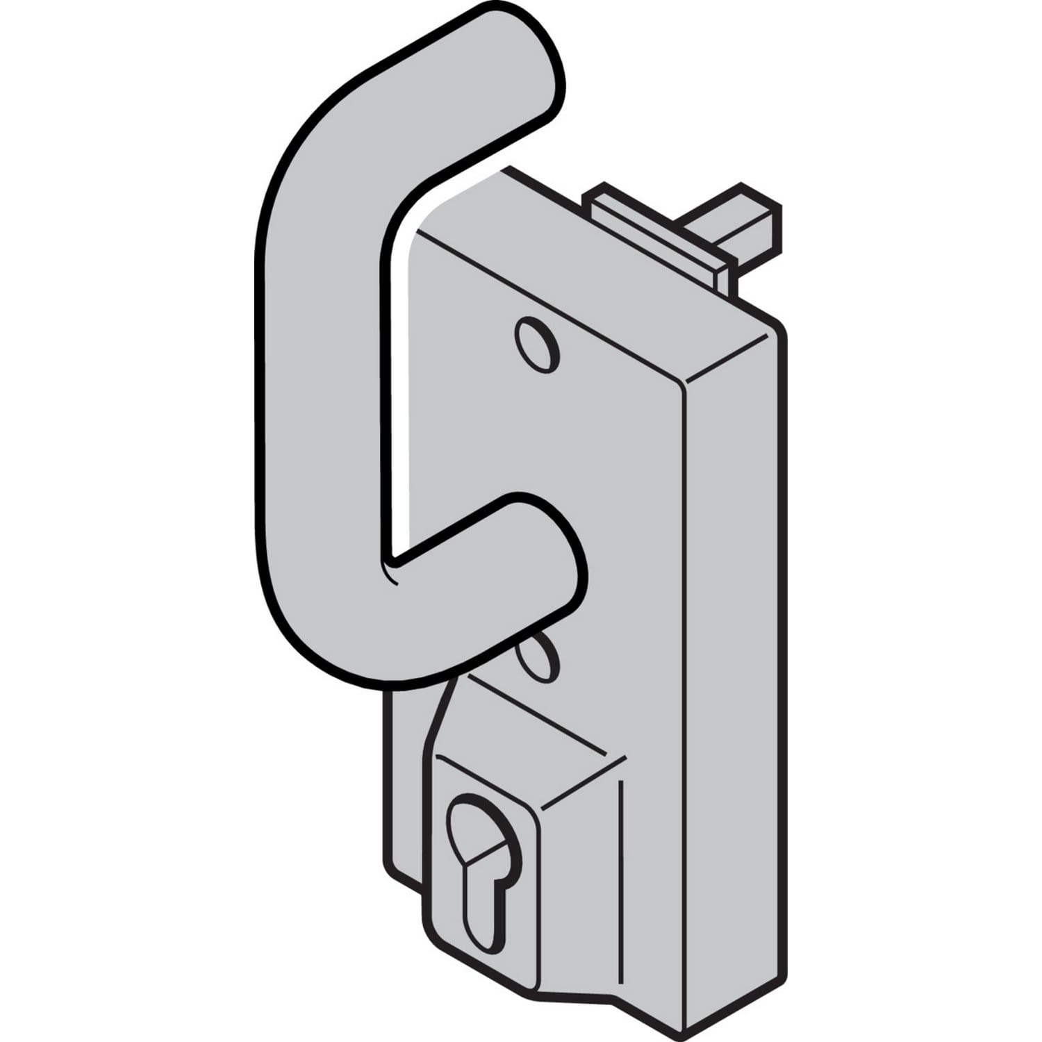 Hörmann Drückergarnitur Getriebekasten für Schnappriegel PZ, Aluminium BILD 1
