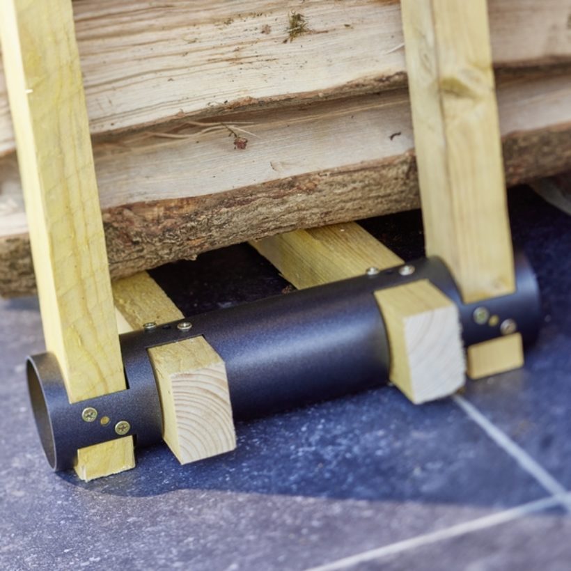 MOTTEZ Holzlager-Regalhalterungen 2er Set, schwarz für Kamin / MM061Q BILD 8