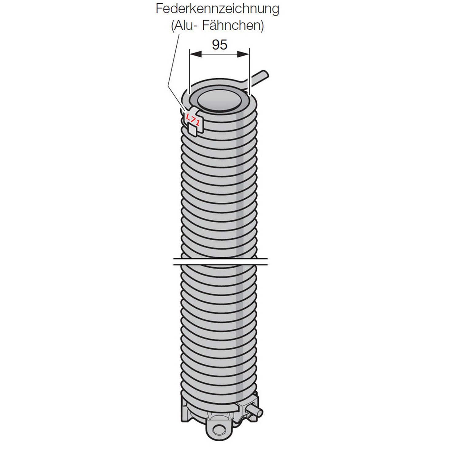 Hörmann Torsionsfeder mit Spannkonus, L71, Ø 95mm für Industrie-Sektionaltor BILD 1
