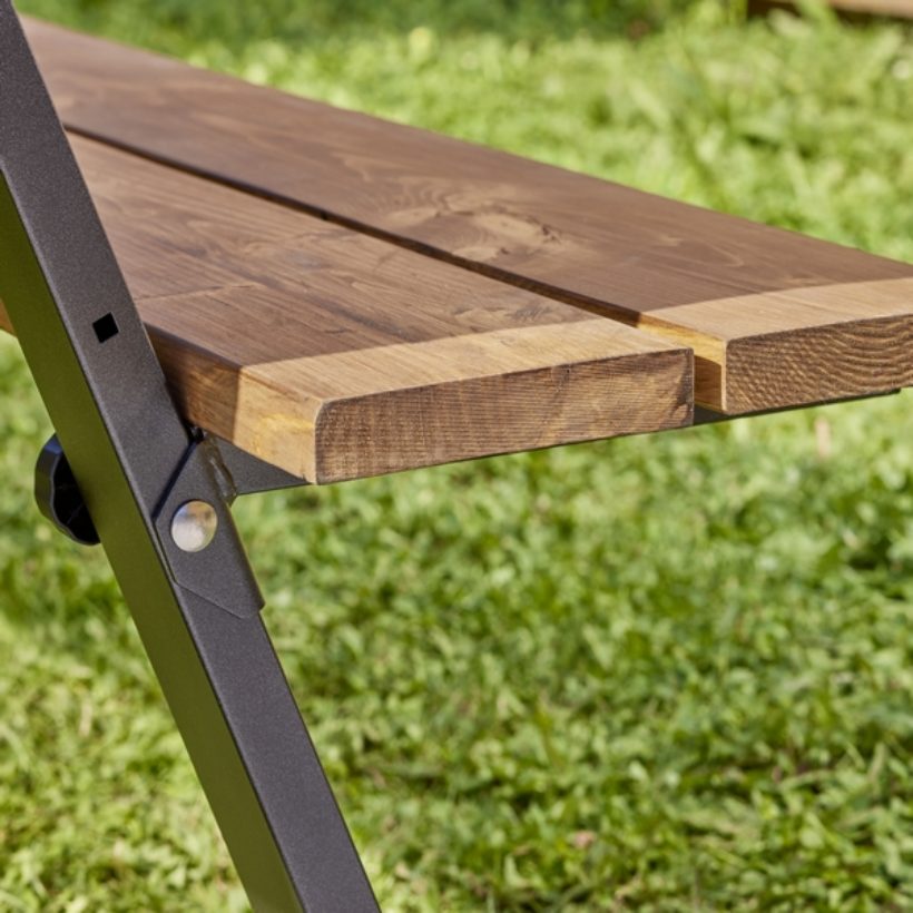 MOTTEZ 2er Set Tischbeine für Picknicktisch ohne Bänke, schwarz für Haus BILD 5
