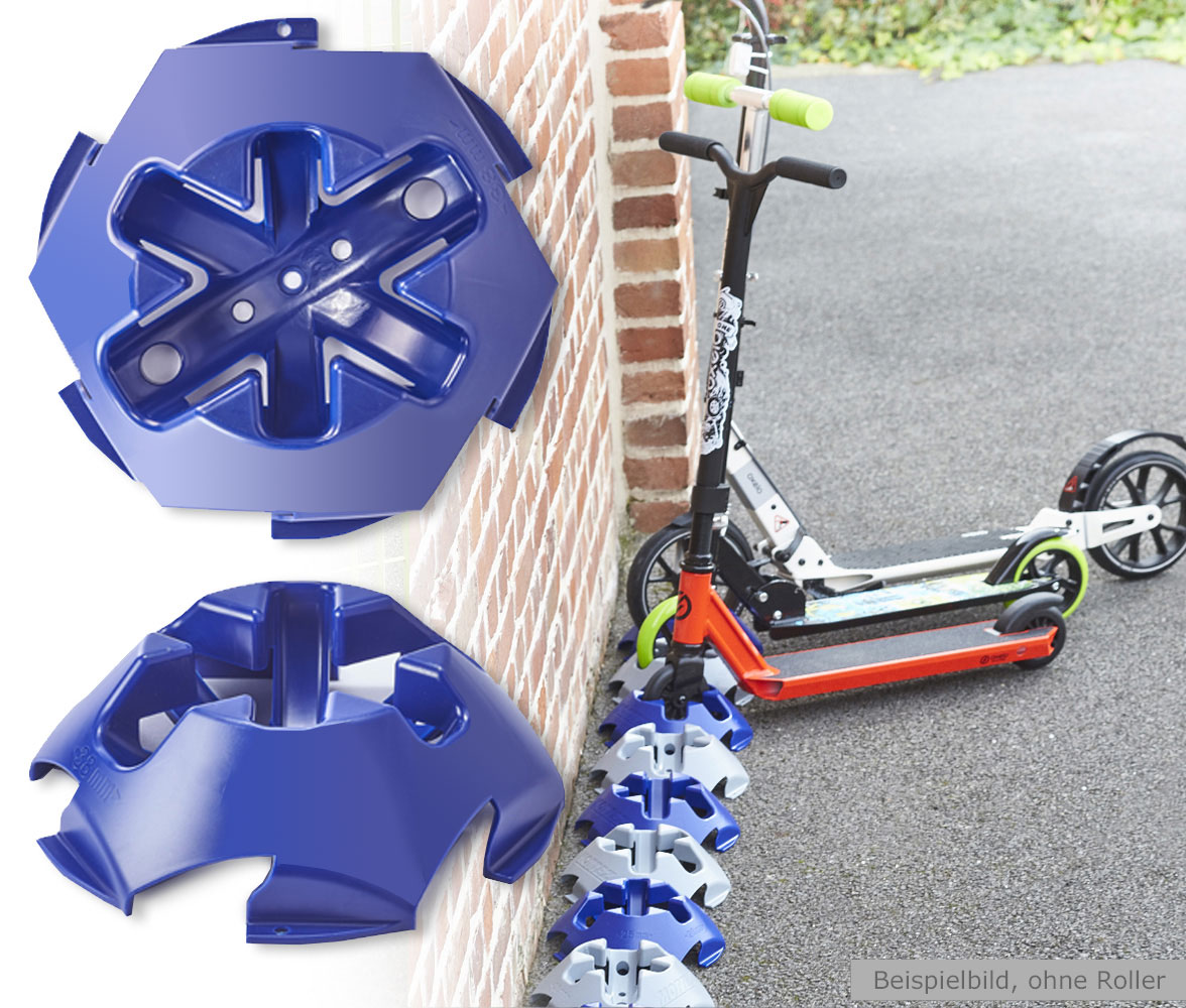 MOTTEZ Bodenständer Stellplatz in Blau, erweiterbar & frei anordnen für Roller BILD 1