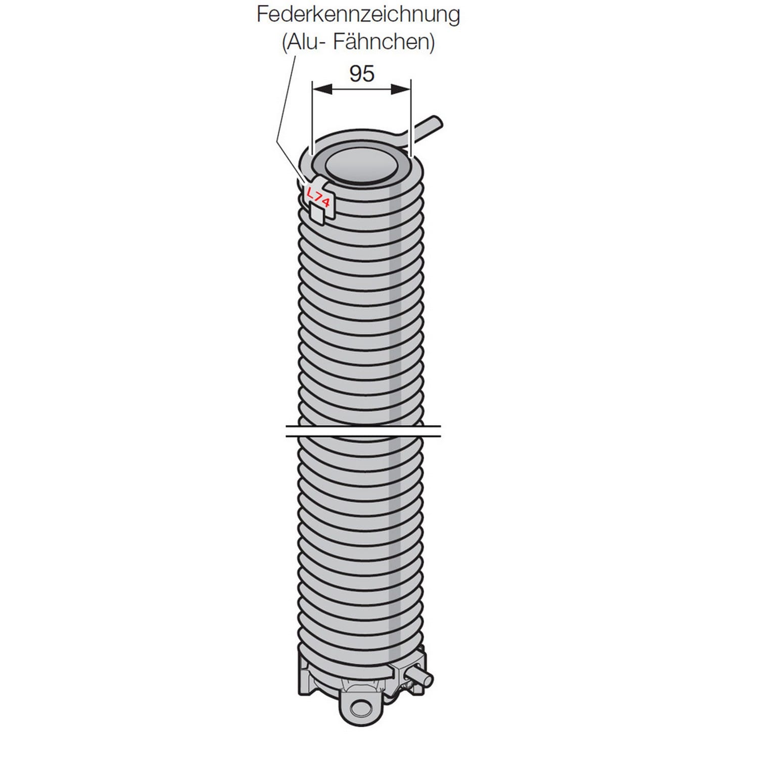 Hörmann Torsionsfeder mit Spannkonus, L74, Ø 95mm für Industrie-Sektionaltor BILD 1