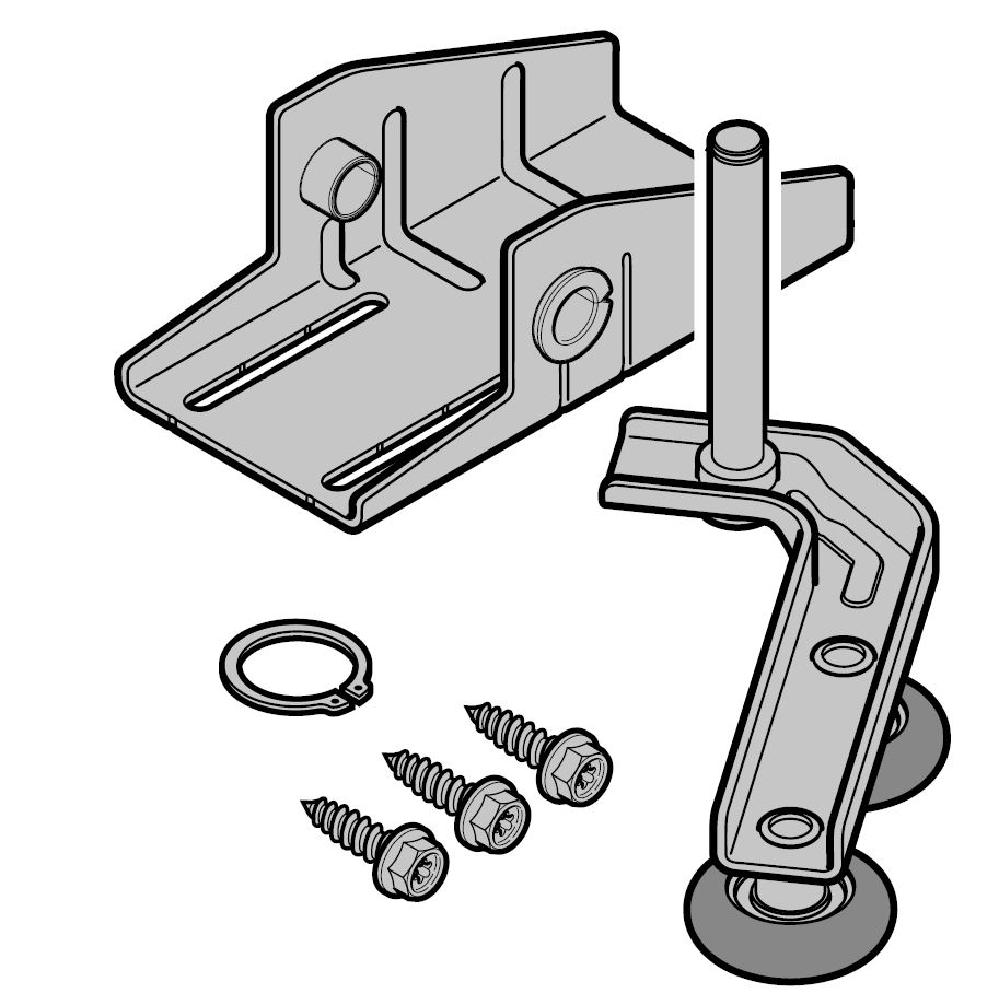 Hörmann Rollenhalter & Doppellaufrolle Set, rechts für Industrie-Sektionaltor BILD 1